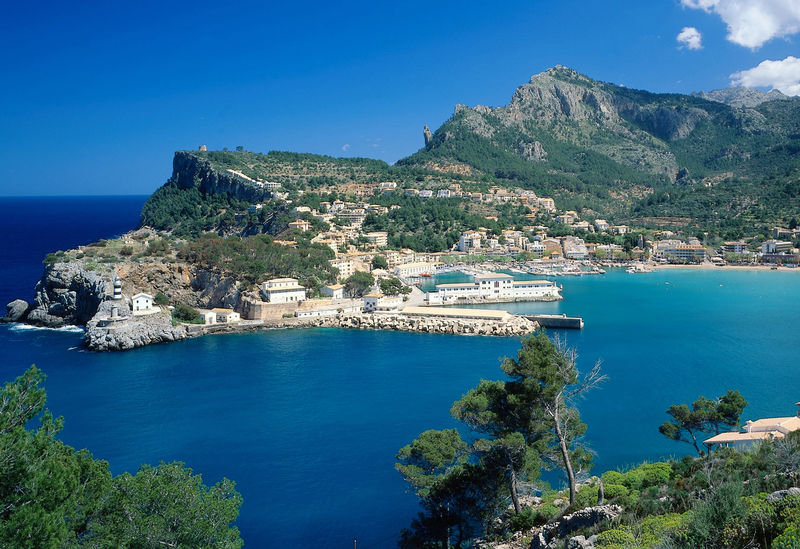 Bucht von Port de Soller, Mallorca, Balearen, Spanien